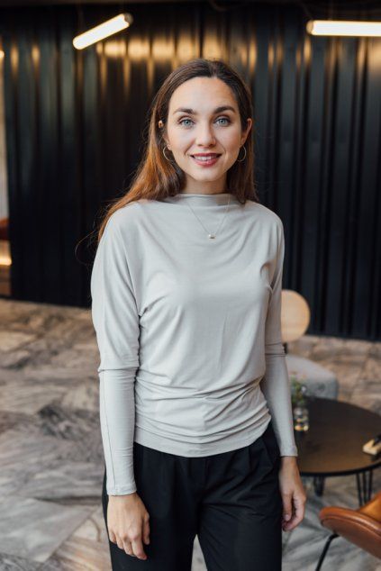 Reparada bambusové tričko Aria mocca s dlouhým rukávem