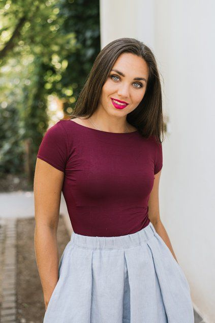 Reparada bambusove elegantni tricko dorothea kratky rukav bordo1