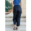 Reparada černé lněné culottes